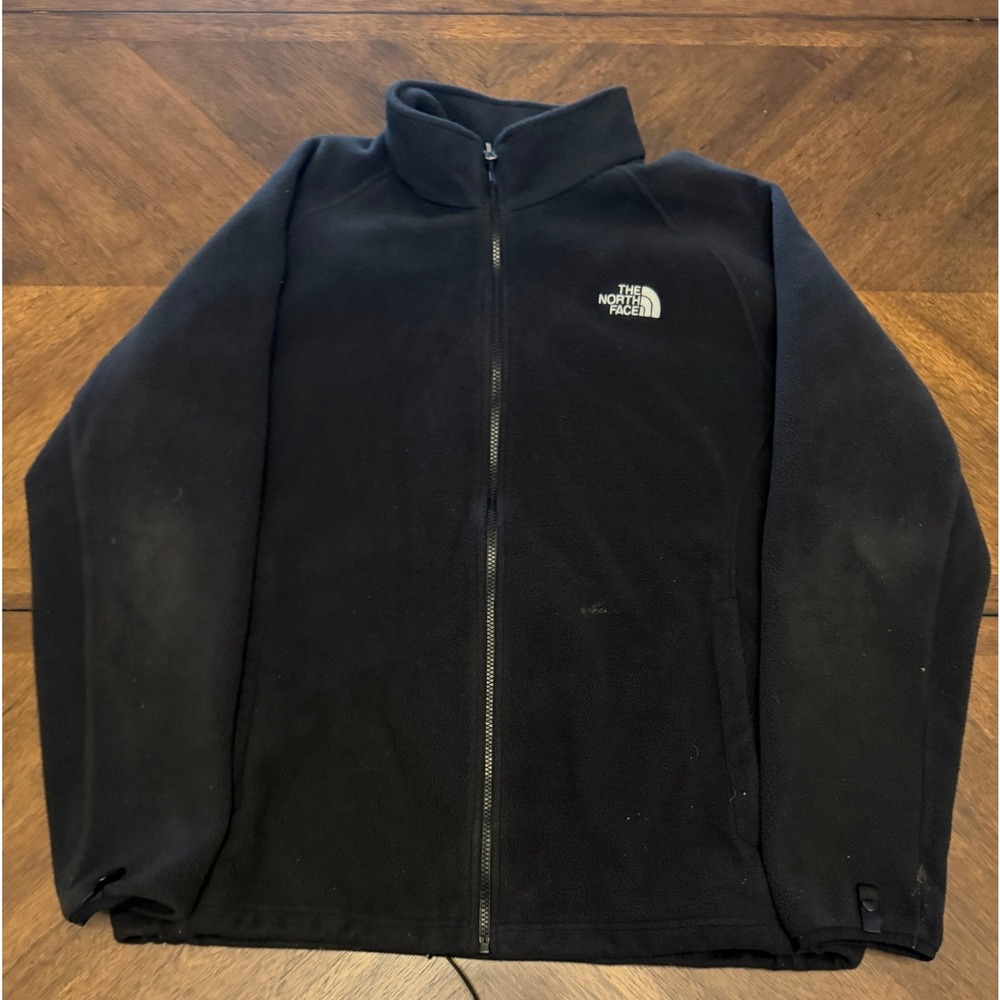 The North Face Mens XL Black Full Zip‎ Fleece Jacket Mock Neck Outdoor Layering